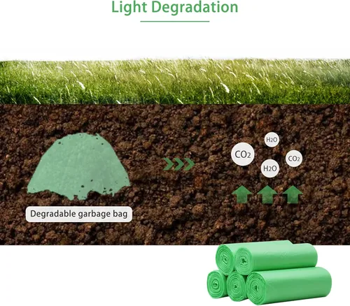 Miniatura 5 de Bolsas de basura pequeñas biodegradables, bolsas de basura compostables, forros para latas de basura de alimentos para colgar en la pared, 8L