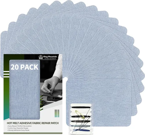 Miniatura 42 de KING MOUNTAIN Parche de lona para planchar, 3"×60", parche de reparación de tela de algodón 100% impermeable, utilizado para varios sofás, tiendas