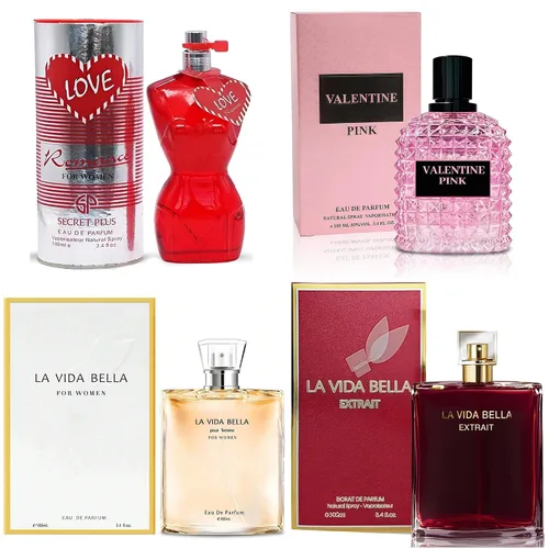 Miniatura 20 de A CENTER Juego de 4 perfumes para mujer – Set de regalo de fragancia floral con vainilla, almizcle y cítricos Eau De Pafume 3.5 onzas líquidas