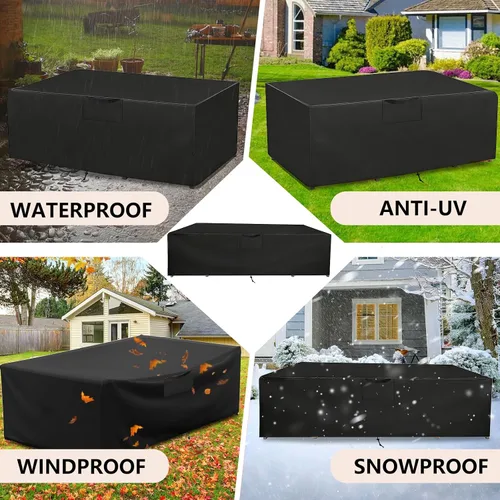 Miniatura 7 de Funda para muebles de patio, 110 pulgadas de largo x 74 pulgadas de ancho x 28 pulgadas de alto, resistente al agua, resistente a los rayos UV