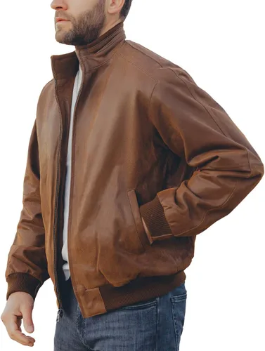Miniatura 8 de FLAVOR Chaqueta casual bomber de cuero real para hombre