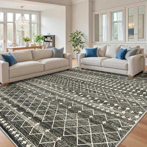 Miniatura 60 de Miukiki Alfombra marroquí lavable de 2 x 3 pies para sala de estar, antideslizante, plegable, grande y suave, para comedor y dormitorio