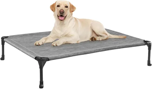 Miniatura 12 de Veehoo Outdoor Elevated Dog Bed for Large Dogs, Cooling Raised Dog Cot Off Ground Hammock Pet Beds with Breathable Mesh, No-Slip Feet, 50"x32