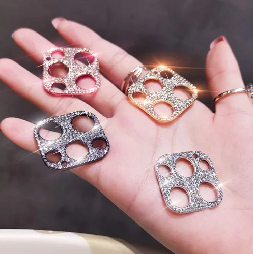 Miniatura 5 de Protector de lente brillante para iPhone 12 Pro Max, cubierta de cámara con purpurina 3D, diamantes de imitación, puntos brillantes, decoración