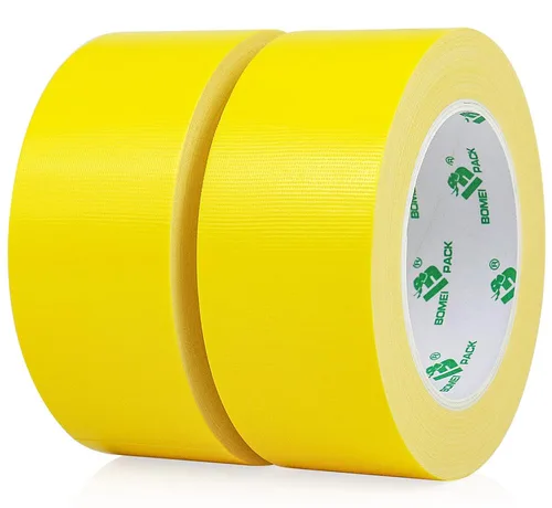 Miniatura 13 de BOMEI PACK Cinta de conducto amarilla de 4 pulgadas de ancho, cinta adhesiva industrial resistente al agua de color 9.0 mil x 4 pulgadas x 55 m