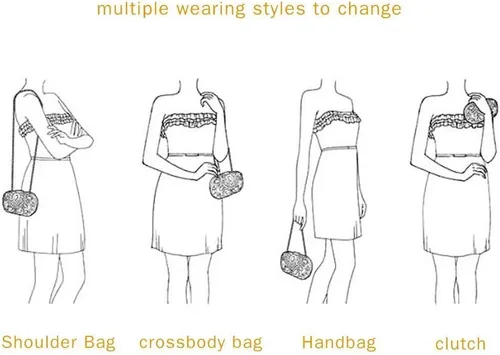 Miniatura 6 de Bolsos de embrague en forma de corazón de terciopelo para mujeres fiesta de noche Tote con cadena de hombro