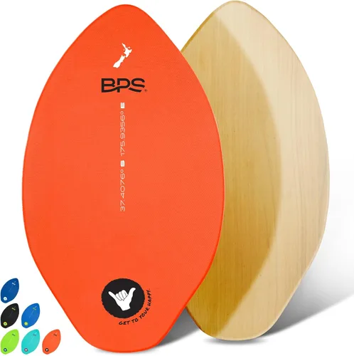 Miniatura 12 de BPS Skimboard 'Shaka' de Nueva Zelanda con almohadillas de agarre EVA de colores y capa transparente de alto brillo tablas de madera para aventuras