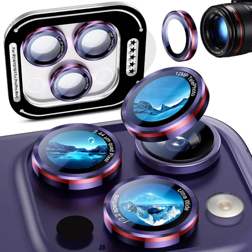 Miniatura 53 de Uyiton para iPhone 17 Pro Max/17 Pro/16 Pro Max/16 Pro/15 Pro Max/15 Pro/14 Pro Max/14 Pro Protector de lente de cámara - Cubierta de cámara