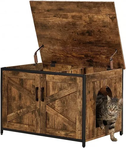 Miniatura 14 de unipaws Muebles Gabinete para Caja de Arena de Gatos, Baño para Gatos, Cubierta de Caja de Arena Oculta, Gabinete para Gato Grande, Cajas de Arena