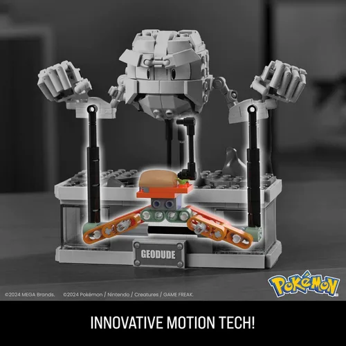 Miniatura 5 de MEGA - Juego de juguetes de construcción Pokémon, mini geodude movimiento con 355 piezas, 5 pulgadas de alto, brazos y boca móviles, coleccionable