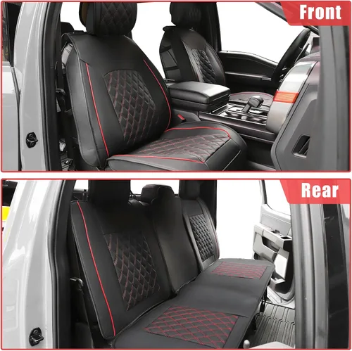 Miniatura 2 de uxcell Fundas de asiento delantero y trasero para Toyota Tacoma 2005-2015 2016-2023 2024, protectores de asiento impermeables de piel sintética