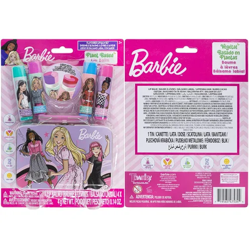 Miniatura 8 de Barbie – Townley Girl - Bálsamo labial a base de plantas de 4 paquetes con estuche de hojalata, juego de cosméticos de maquillaje para niños