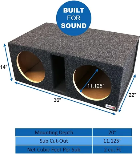 Miniatura 3 de Atrend Bbox Caja de subwoofer doble ventilada de 12 pulgadas – Pro Series Dual Vented SPL cajas de subwoofer para automóvil SPL – Caja de subwoofer