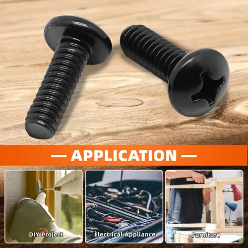 Miniatura 5 de 1/4-20 x 1 (1/2" a 2" disponible) Tornillos de máquina de cabeza plana, rosca completa, acero inoxidable 304 18-8, óxido negro, 25 piezas