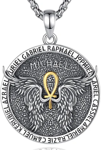 Miniatura 27 de Vito Collar de plata de ley 925 para mujeres y hombres, San Benito, crucifijo, Caravaca, San Cristóbal, San Judas, medalla patronal, amuleto