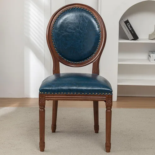Sillas de comedor de madera para casa de campo, sillas de cocina estilo país francés, silla vintage para sala de estar con respaldo redondo, silla