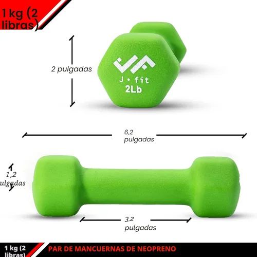 Miniatura 2 de JFIT Dumbbell Pairs or Sets – Neoprene & Vinyl Coated Hand Weights for Home Gym, Strength Training, Aerobics, Cardio Exercise and Fitness