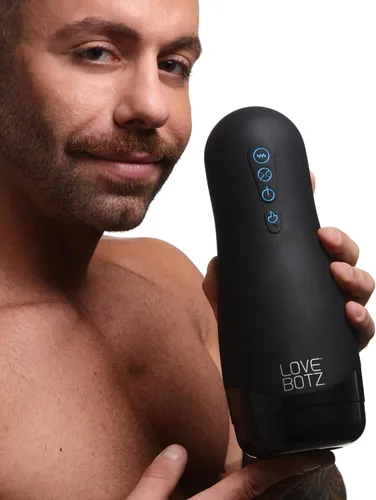 Miniatura 3 de LoveBotz Auto Milker 15X - Masturbador masculino exprimidor con triple sensación, vibración de calentamiento para apretar, juguete de placer sexual