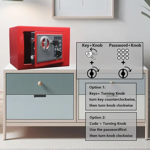 Miniatura 6 de Yuanshikj Caja de seguridad electrónica de lujo con teclado digital, para casa, oficina, hotel, negocios, joyas, pistola, almacenamiento de efectivo