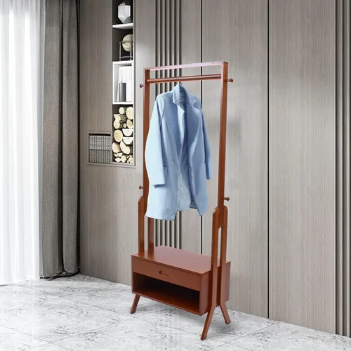 Miniatura 3 de Perchero de ropa 2 en 1, soporte resistente para colgar ropa con armario de almacenamiento, 4 ganchos, para dormitorios universitarios, campamentos