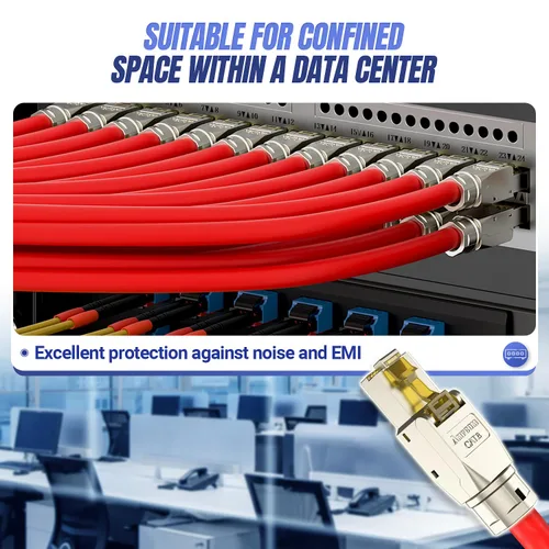 Miniatura 7 de AMPCOM STP CAT8 RJ45 Conector de aleación de zinc sin herramientas Ethernet Terminación de campo Enchufe modular -6