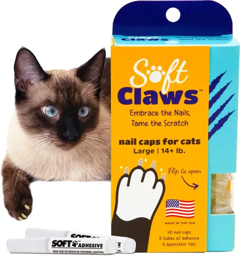 Miniatura 11 de Tapas de uñas Soft Claws para gatos pequeños – (40 tapas, negro) - Fabricado en EE. UU. - Desarrollado por veterinarios, no tóxico Protege muebles