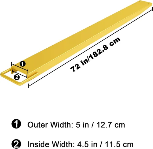 Miniatura 7 de KYBOLT Extensión de horquilla de palé, [4.5 pulgadas de ancho y 72 pulgadas de largo] [4600 libras máximo] extensiones de plataforma de acero