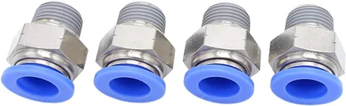 Miniatura 36 de Accesorio de conexión de empuje 5/32" Tubo OD x 10-32 UNF rosca macho, Conectores neumáticos de aire y agua de empuje rápido rectos para macho