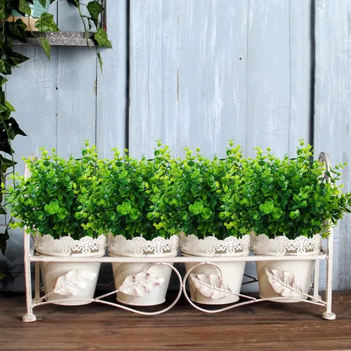 Miniatura 8 de XLFAQXM Plantas artificiales, flores, hierba, arbustos, paquete de 8 flores de plástico sintético que no se decoloran, para exteriores, para granja