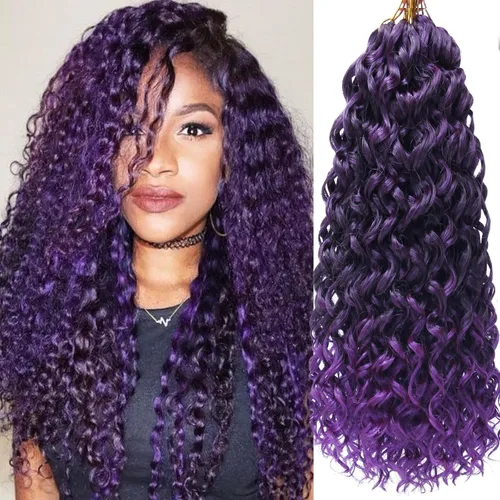 Miniatura 32 de 8 Paquetes de Cabello Rizado con Ganchillo GoGo, Cabello Rizado con Ganchillo para Mujeres Negras, Trenzado de Onda Profunda, Cabello Sintético
