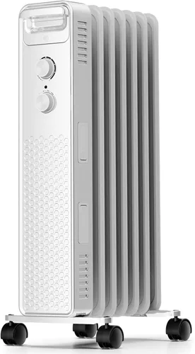 Calentador de radiador eléctrico portátil, calentadores de espacio llenos de aceite con 3 ajustes de calor, termostato ajustable, protección contra