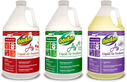 Miniatura 10 de OdoBan Professional Series - Ambientador líquido listo para usar, fabricado en los Estados Unidos, aroma a cereza, paquete de 2, 1 galón cada uno