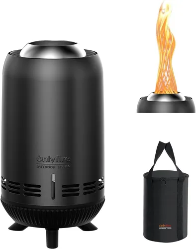 Miniatura 11 de Fogata de mesa que quema maderas/pellets, chimenea pequeña portátil con bolsa de almacenamiento para camping, tailgating, RV, patio, patio trasero