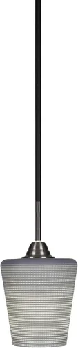 Miniatura 26 de Toltec Lighting Paramount - Mini colgante de 1 luz en acabado negro mate con cristal de arte perla de 7 pulgadas y estilo negro