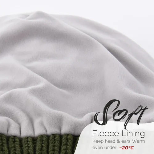 Miniatura 71 de FURTALK Gorros de invierno para mujer, con forro polar, gorro de punto holgado y cálido, gorro de esquí