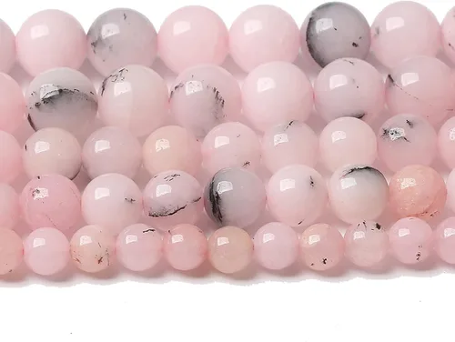 Miniatura 75 de 36 cuentas de calcedonia de jade rojo natural de 25/64 pulgadas (0.394 in), redondas sueltas, piedras preciosas energéticas curativas, para hacer