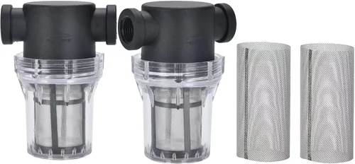Filtro de agua de 2 piezas, filtro de tubo giratorio, cubierta de nailon PA66, cuenco de policarbonato con pantalla de acero inoxidable 304 de malla