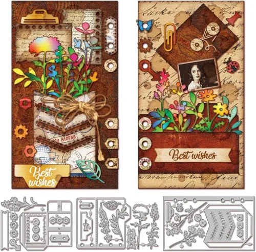 Miniatura 15 de GLOBLELAND Troqueles de corte de página de mariposa para hacer tarjetas, troqueles de corte de borde desgarrado para bricolaje, álbumes de recortes