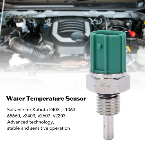 Miniatura 3 de Sensor de temperatura del agua Hilo de acero de aleación 0.472 in Excavadora Motor Refrigerante Temp Remitente para Kubota 2403 T1063 65660 V2403