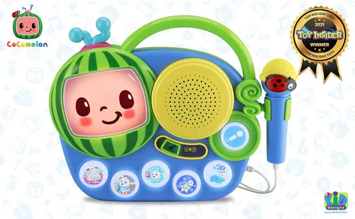 Miniatura 2 de eKids Cocomelon Juguete Singalong Boombox con micrófono y música incorporada, juguetes para niños pequeños para fanáticos de los regalos de Cocomelon