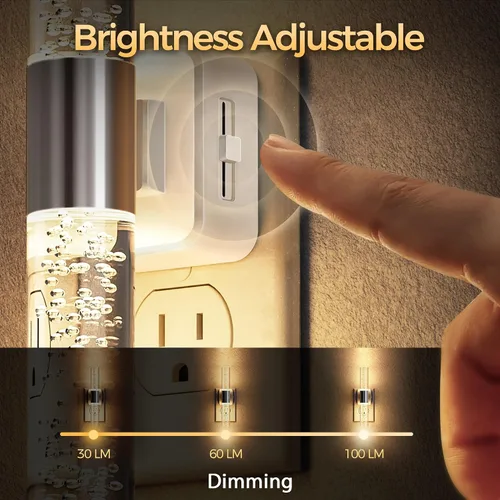 Miniatura 2 de DORESshop Luz nocturna LED, luces nocturnas giratorias que se enchufan a la pared con sensor de luz automática de 3000 K luz nocturna con brillo