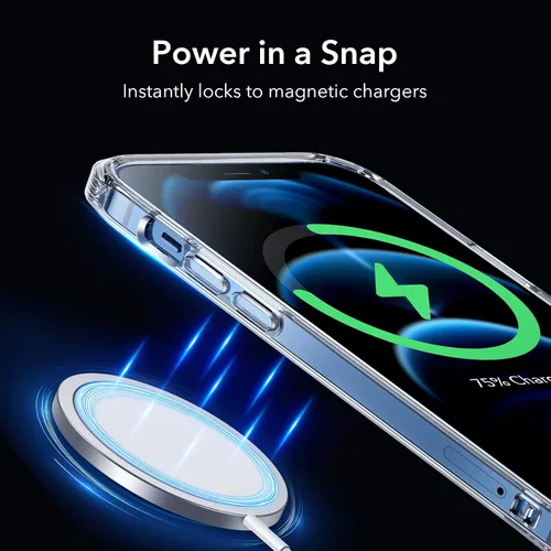Miniatura 3 de ESR para iPhone 12 Pro Max Funda, Funda de Teléfono Magsafe Compatible con iPhone 12 Pro Max con Carga Inalámbrica Magnética HaloLock, Parte Trasera