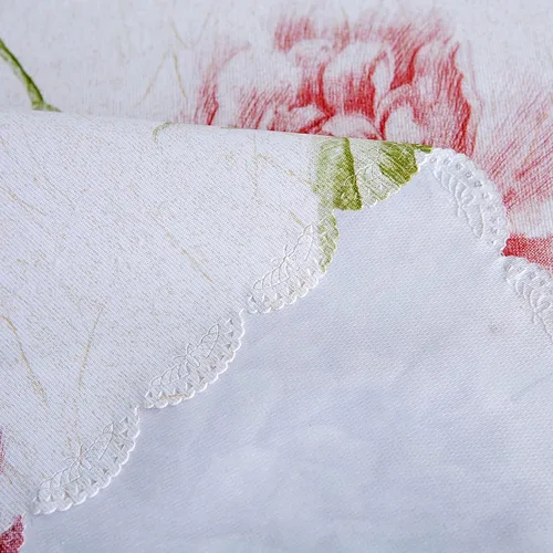 Miniatura 6 de LIBERECOO Juego de manteles de vinilo floral de alta calidad, mantel de PVC impermeable a prueba de aceite para mesas redondas, uso de alta