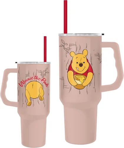 Miniatura 11 de Silver Buffalo Adventure Time With BMO - Vaso de acero inoxidable de doble pared con asa y pajilla, cabe en portavasos estándar, 40 onzas