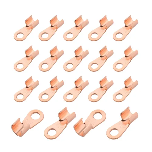 Miniatura 7 de Fielect 100 Uds. Terminales de cable de batería de alambre de cobre abierto OT-10A, terminales de anillo de crimpado, conectores de orificio