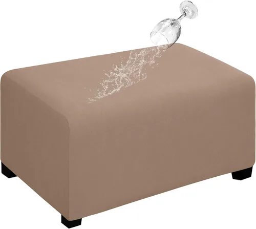 Miniatura 14 de Easy-Going Funda para Otomán Elástica 100% Doble Impermeable Rectangular Plegable Taburete de Almacenamiento Protector de Muebles Funda Suave