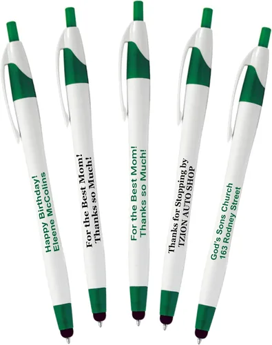 Paquete de 200 bolígrafos personalizados de tinta de escritura con punta de lápiz capacitivo, los mejores bolígrafos personalizados impresos con tu