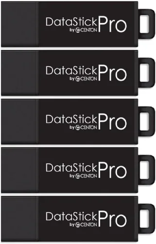 Centon Electronics DataStick Pro - Unidad flash USB 3.2 Gen1, 128 GB, 5 unidades flash USB, paquete de 5 unidades, color negro