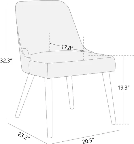 Miniatura 3 de CHITA Mid-Century Modern Dining Chair, Upholstered Fabric Accent Chair for Dining Room, Set of 6, Beige Niebla en tejido contemporáneo