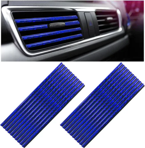 Miniatura 11 de Kewucn 20 PCS Tiras Decorativas para Rejillas de Aire Acondicionado de Coche, Impermeables y Flexibles para Decoración de Rejillas de Aire de Coche